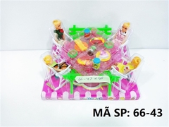 66-43 HỘP KIẾNG BÀN ĂN 4 BÉ, 6 GHẾ, BÀN THỨC ĂN, 4 LY