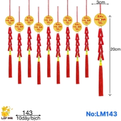 LM143 ĐỒNG TIỀN 3CM PHÁO NHUNG NHÍ (TÚI 10 DÂY)