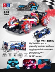 112430  HỘP XE ĐUA CÓ NGƯỜI ĐIỀU KHIỂN 7 ĐỘNG TÁC, PHUN KHÓI, BÁNH XOẮN ĐÈN