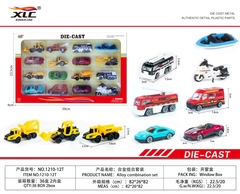 1210-12T  HỘP XE SẮT TRỚN 16C ĐỦ MẪU (XE HƠI, BỒN, BEN, XÚC, CỨU HỎA, MOTO, CANO)