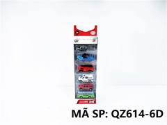 QZ614-6D VỈ HỘP XE SẮT TRỚN 6C ĐỦ MẪU (TRỰC THĂNG, TÀU, CỨU HỎA, CỨU THƯƠNG, HƠI, BUS)