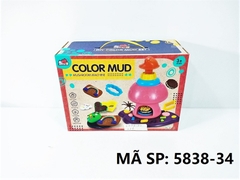 5838-34 HỘP ĐẤT SÉT LÀM BÁNH + MÁY ÉP HÌNH NẤM, KHUÔN, 5 HŨ Color Mud