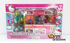 QF26240HK HỘP NHÀ BẾP GAS PIN LÒ NƯỚNG+ MÁY HÚT KHÓI+BỒN RỬA CHÉN+NỒI, CHẢO HELLO KITTY