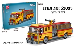 52033 HỘP LOGO RÁP XE CỨU HỎA THANG PHUN NƯỚC 264 MIẾNG JIE STAR