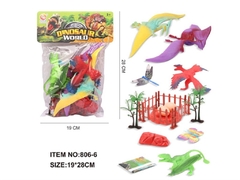 806-6 TÚI THÚ KHỦNG LONG 4C + CÂY, TRỨNG (PVC)