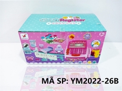 YM2022-26B HỘP MÁY TÍNH TIỀN SIÊU THỊ PIN, XE ĐẨY DÙ, KEM Cash Register YM2026-1-2-3