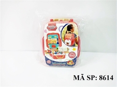 8614 TÚI HỘP VALI BALO BẾP ĐẤT SÉT LÀM THỨC ĂN RAU CỦ 3 IN 1 (HỒNG)