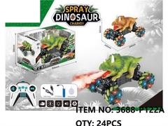 3688-P122A HỘP XE KHỦNG LONG ĐỊA HÌNH ĐIỀU KHIỂN 7 ĐỘNG TÁC, BÁNH ĐÈN, PHUN KHÓI, CÓ SẠC 3688-P121A