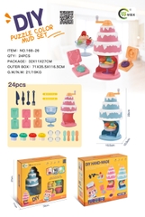 168-26 HỘP ĐẤT SÉT LÀM KEM, MÁY LÀM KEM BÁNH SINH NHẬT + KHUÔN + 4 HỦ