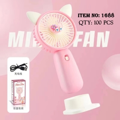 1688  HỘP QUẠT PIN SANRIO + SẠC USB   1688L