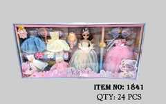 1841  HỘP BABY 1C KHỚP, MẮT THỦY TINH + 5 ÁO + GIÀY