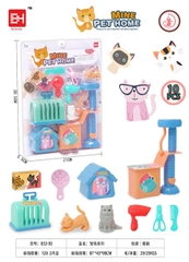 832-92 VỈ BÁC SĨ CHĂM SÓC THÚ CƯNG, LỒNG, KÉO, MÁY SẤY + 2C MÈO