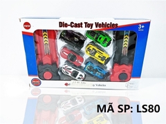 LS80 HỘP XE HƠI SẮT 6C + 2C BẮN TRƯỢT (Die cast toy vehicles)