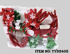 TYD2405A  TÚI 2C CÀI TÓC NOEL SỪNG TUẦN LỘC ĐÈN
