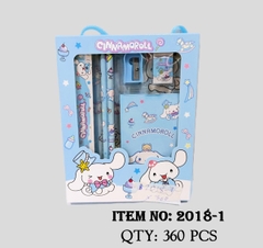 2018-1  HỘP BỘ DỤNG CỤ HỌC TẬP SANRIO (BÚT CHÌ, CHUỐT, GÔM, THƯỚC)