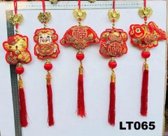 LT065 LIỄN TREO TẾT ĐỦ MẪU (MÈO, THẦN TÀI, QUẠT, THỎI VÀNG, CÁ)