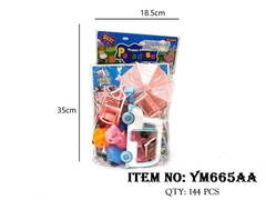 YM665AA TÚI NHÀ HEO PEPPA 4C + XE THỨC ĂN NHANH + BÀN GHẾ + DÙ (ĐỦ MẪU) (PVC) YM166C-1 - YM166C-12