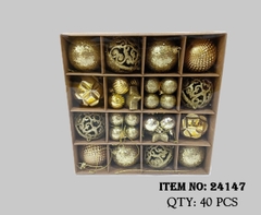 24147  HỘP QUẢ CHÂU VÀNG TRANG TRÍ CÂY THÔNG NOEL ĐỦ KIỂU