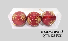 24198  HỘP 3 QUẢ CHÂU TRANG TRÍ CÂY THÔNG NOEL ĐỦ MÀU