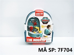 7F704 HỘP VALI BALO KỀM BÚA, KHOAN, TUA VÍT 18 MIẾNG The Worked