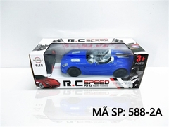 588-2A HỘP XE HƠI MUI TRẦN ĐK 3 Đ.TÁC, KHÔNG SẠC TL 1:18 RC Speed (XANH)
