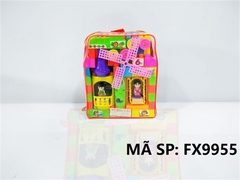 FX9955  TÚI RÁP BALO LÂU ĐÀI, XE LỬA + 2C BÉ + 1C CHONG CHÓNG 60 MIẾNG