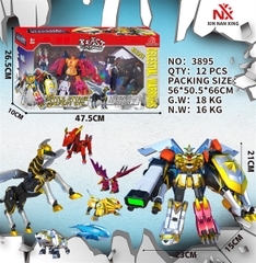 3895 HỘP RÁP ROBO BIẾN HÌNH THÚ + 1C THÚ 6 IN 1