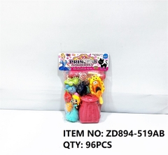 ZD894-519AB TÚI CÂU CÁ 1 CẦN MÓC 5C (CÁ, CÁ NGỰA, RÙA CÓT), VỢT, GIỎ TRE, MÈO, 1C BABY (PVC)