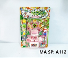 A112 VỈ BẾP ẨM THỰC + NỒI, CHẢO, BẾP ĐIỆN, MÁY SINH TỐ, NỒI CƠM ĐIỆN, ẤM NƯỚC, CHÉN, DĨA + KẸP GẮP + 2C BÁNH Ú + 1C ĐẦU BẾP