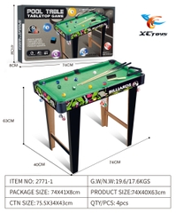 2771-1  HỘP BÀN BIDA LỖ GỖ CÓ CHÂN 74x40x63cm