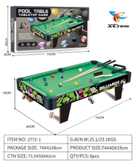 2772-1  HỘP BÀN BIDA LỖ GỖ CÓ CHÂN 74x40x19cm