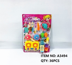 A3494 VỈ BẾP GAS ĐÔI, BÌNH LỌC NƯỚC, NỒI, CHẢO, RỔ, CÁ, BẮP