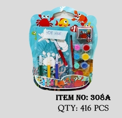 308A  VỈ TRANH TÔ MÀU NƯỚC + CON DẤU