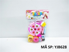 YJB628 TÚI BẾP BÁNH SINH NHẬT + KEM + BÁNH DONUT + BÁNH QUY + DAO, MUỖNG, NĨA, DĨA (DESSERT) (PVC)