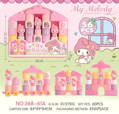 368-61A  TÚI RÁP GIỎ XÁCH NHÀ SANRIO + 3C THỎ 56 MIẾNG