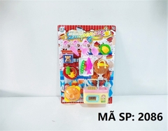 2086 VỈ BẾP LÒ NƯỚNG, NỒI, CÁ, CHUỐI, DƯA HẤU, NHO, THƠM, TÚI XÁCH, DAO, MUỖNG, NĨA Dispenser 2085, 2087, 2088