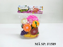 F1589 TÚI BẾP DÍNH TRÁI CÂY+ DAO, THỚT, DĨA ( DƯA HẤU, CAM, NHON DÂU) PVC