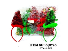 39273F  BỊCH 2C CÀI TÓC CÂY THÔNG NOEL (XANH, ĐỎ) (OPP)