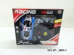 _0802-1 HỘP XE HƠI CẢNH SÁT ĐIỀU KHIỂN 7 ĐỘNG TÁC, VÔ LĂNG, TL 1:14