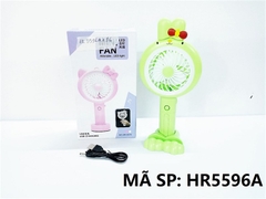 HR5596A HỘP QUẠT BÀN PIN THỎ ĐÈN + ĐẾ + SẠC USB