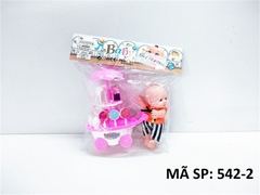 542-2 TÚI XE ĐẨY KEM, KẸO + 1C BÉ (BABY) (PVC)