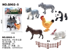 Q902-5 TÚI THÚ RỪNG 6C (GẤU TRÚC, THỎ, SÓI XÁM, MÈO, NGỰA, GÀ)