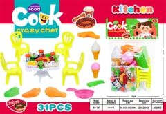 88-26 TÚI BẾP KEM, BÀN THỨC ĂN + 4 GHẾ (PVC)