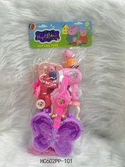 HC602PP-101 TÚI TRANG ĐIỂM TÚI XÁCH BƯỚM, MÁY SẤY, ĐỒNG HỒ, BÀN TRANG ĐIỂM + 2C HEO PEPPA