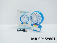 SY801 HỘP QUẠT BÀN ĐÈN DOREMON + SẠC USB 2 IN1