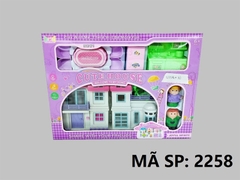 2258 HỘP NỘI THẤT NHÀ PIN NÚT + BÀN ĂN, 2 NGƯỜI, TỦ LẠNH Cute House 2253, 2256, 2258, 2259,