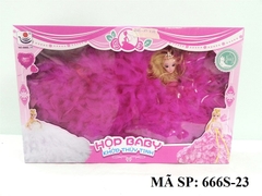 666S-23 HỘP BABY 1C ĐẦM LÔNG TRÂM CÀI, MẮT THỦY TINH (KHỚP) TIẾNG VIỆT