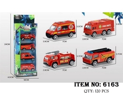 6163 VỈ HỘP XE CỨU HỎA SẮT 4C ĐỦ MẪU (THANG, HƠI)