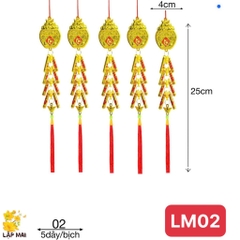 LM02 CHẬU VÀNG PHÁO CHỮ PHÚC (TÚI 5 DÂY)