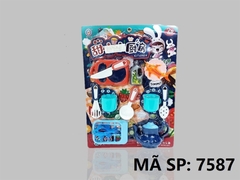 7587 VỈ BẾP BÌNH TRÀ, CA, RỔ CÁ, DĨA, THỚT, CHAI DẦU OLIVE, GIÁ, DAO